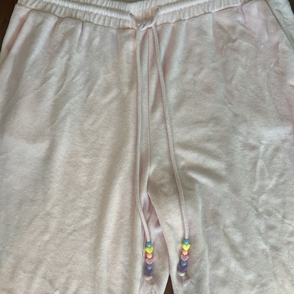 Stoney Clover Lane X Target Pastel Pink Joggers terry pants heart beads Large - Picture 4 of 6